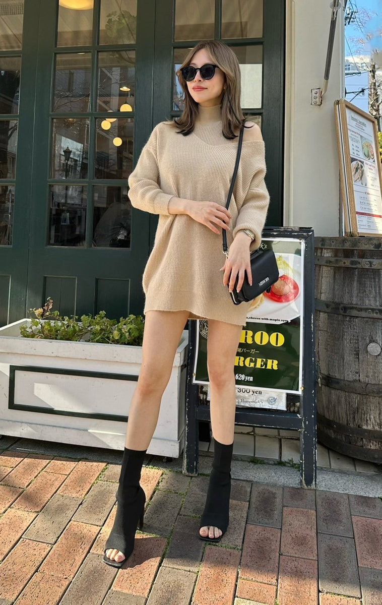 Knit open toe short boots – MIRROR9