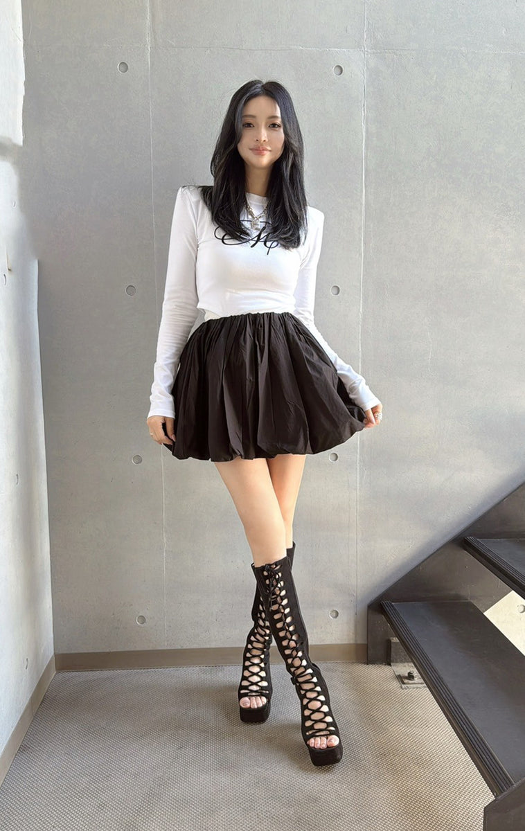 50%OFF】Open lace up boots – MIRROR9
