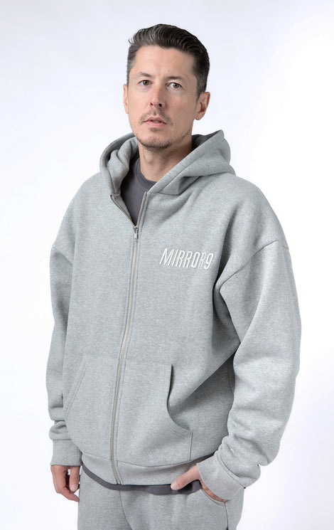MIRROR9 Line logo zip hoodie
