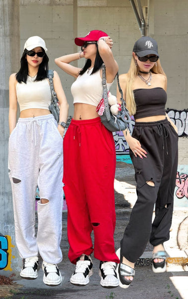 Damage sweat pants/3color
