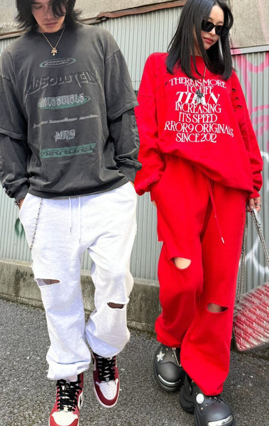 Damage sweat pants/3color