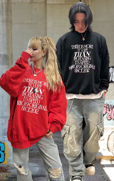 【予約商品】Damage crew neck sweat tops/3color（9月上旬発送予定）
