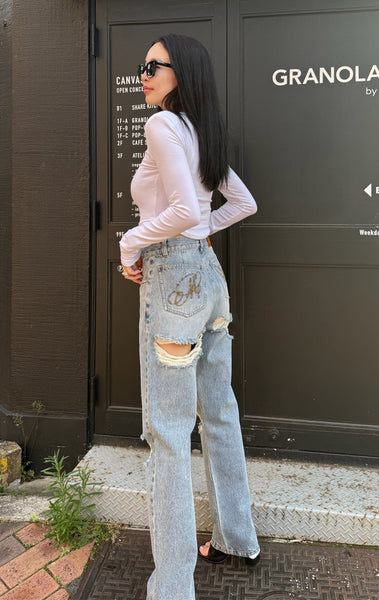 Marie damage denim