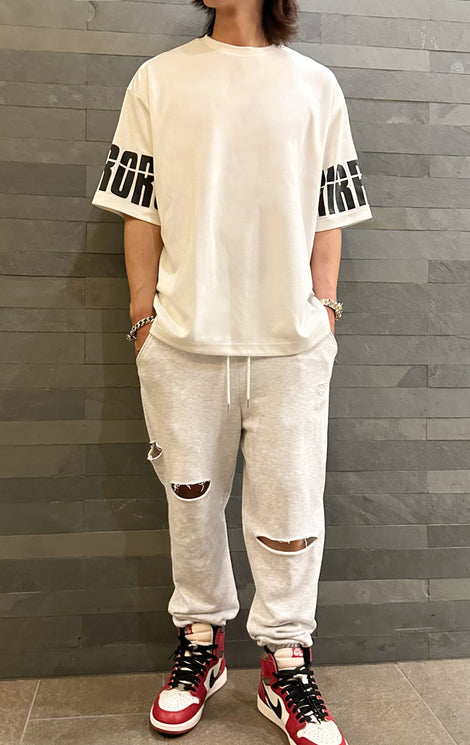 Damage sweat pants/2color